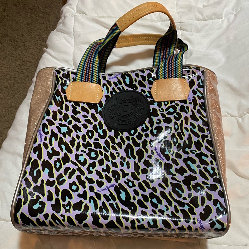 Consuela Classic Tote Bag Blue Jag and Glitter.